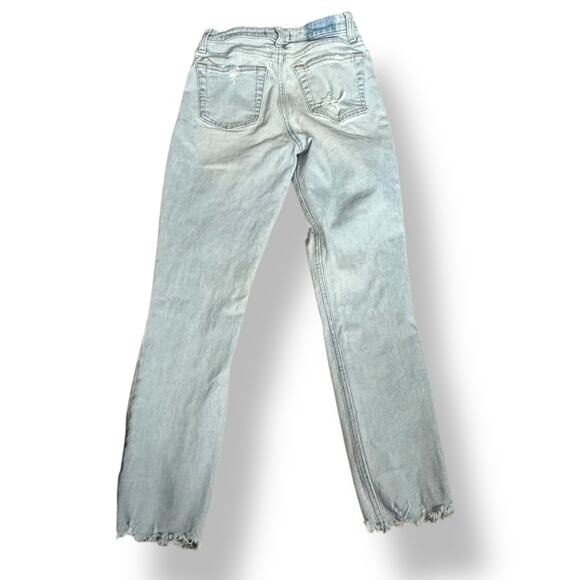 Abercrombie & Fitch Simone High Rise Slim Jeans Size 25R Distressed Light Wash - Picture 8 of 11